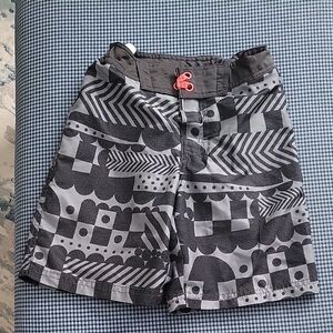 Boys' Gray/Black Swim Trunks